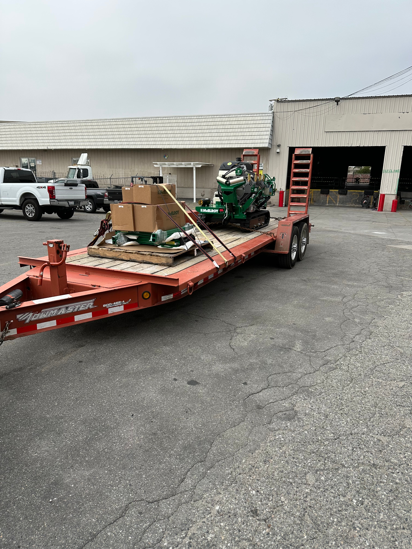 McElroy fusion machine hauled in for field setup